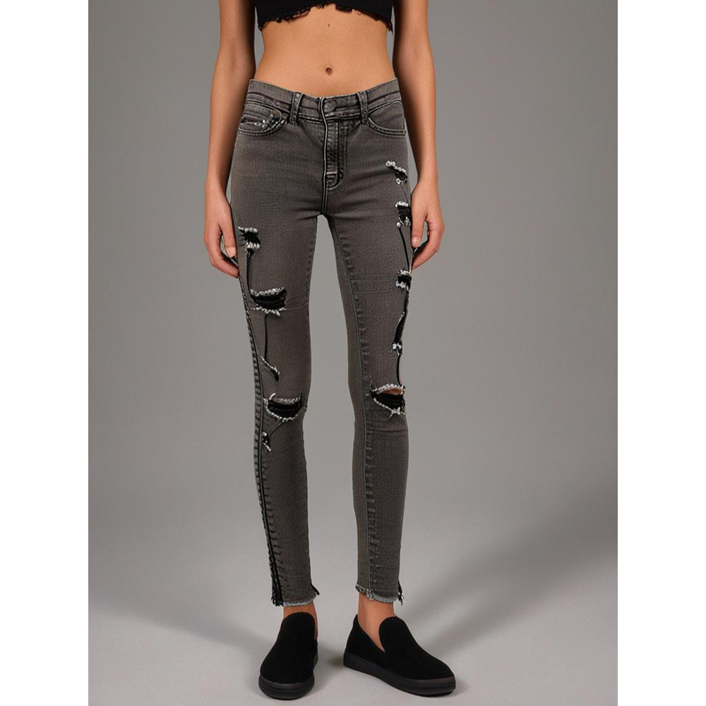 Aeropostale Women's High Waisted Ankle Jegging Distressed Black Size 00